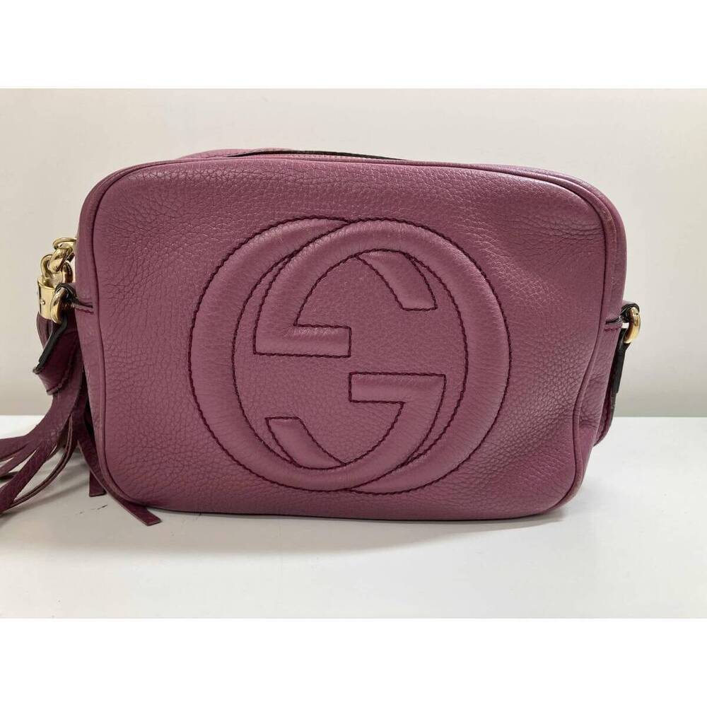 Gucci Soho Disco bag pebbled leather interlocking GG pink
